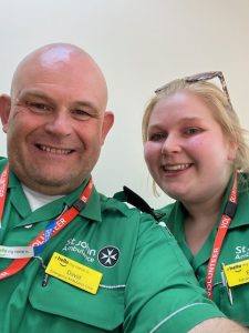 David and his daughter Emily volunteering in the Emergency Department