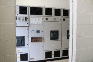 Electrical substation interior - control panels 