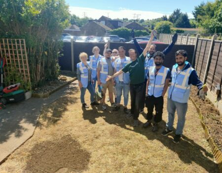 The Amazon team in the garden