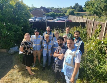 The Amazon team in the garden