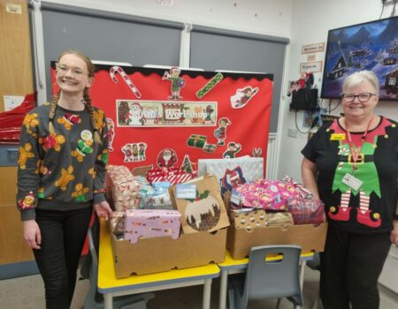 Presents being delivered to the hospital