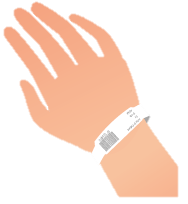 Graphic of a hospital wristband