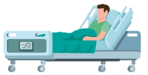 Graphic of a patient in bed