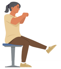 Graphic of a woman doing sat down exercises