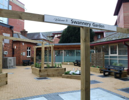 Swannery Garden welcome sign