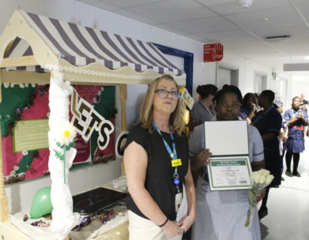 Liz and Janet with her DAISY certificate