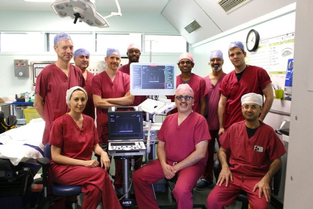 Farooq and team after the first Aquablation procedures