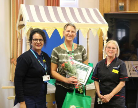 Louisa with Shilby and Bill and her certificate