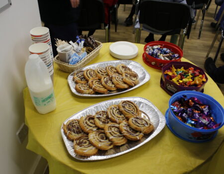 Snacks and cinnamon swirls laid out for the DAISY awards