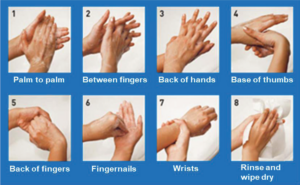 Diagram showing how to effectively wash your hands