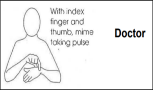 Makaton sign for Doctor