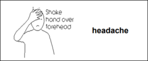 Makaton sign for headache