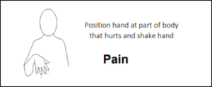 Makaton sign for pain