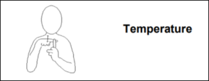 Makaton sign for temperature